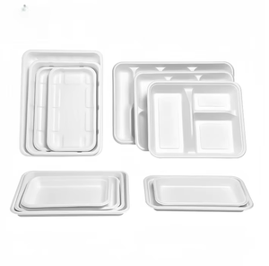 Plateau compostable jetable de bagasse de canne à sucre 100% biodégradable écologique léger étanche à l'huile Camping vaisselle - Product Image 1