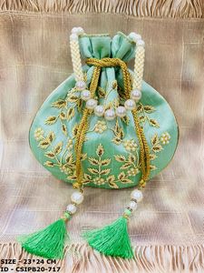 Indian Handmade Stylish Embroidered Evening Bag Potli <b>Clutch</b> for <b>Weddings</b> and Celebrations! - Product Image 5
