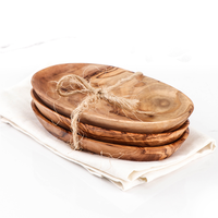 Ensemble de 3 petits plats en bois faits à la main de style américain par ArtisRaw TN Origin Modèle TP010 pour le camping
