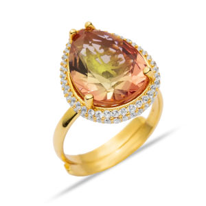 Magnifique Poire Coupe Sultanite CZ Pierre Conception En Gros Turc 925 Bijoux En Argent Sterling À La Main Fine Bijoux - Product Image 2