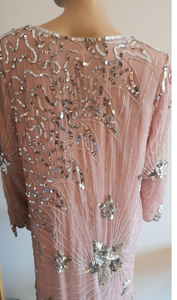 Vestido de noche de lujo elegante con mangas completas y cuello en V con lentejuelas para fiestas formales de graduación tul antiestático - Product Image 5