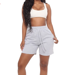 Short en polaire pour femmes, en coton, en éponge française, Logo personnalisé, pantalon court de jogging pour femme, vente en gros - Product Image 2