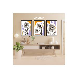 Juego de mesa MDF de calidad de 78 \ "con marco de color de hoja de flor de 3 piezas sin impresión descolorida decoración del hogar - Product Image 2