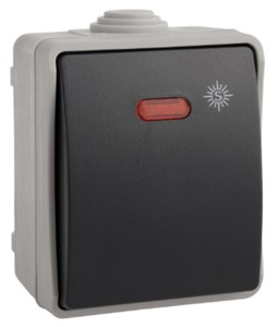 Pulsante luminoso a montaggio superficiale impermeabile IP54 10A 250V (Solera 3320IL) - Product Image 1