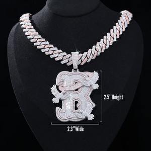 VVS1 Moissanite Letter Pendant Custom Hip Hop Iced out Fine Charms Colgante de regalo de Halloween - Product Image 2