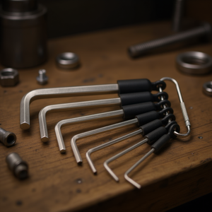 Jeu de clés Allen hexagonales de dimension américaine nickelées Hazet, 7 pièces - Product Image 3