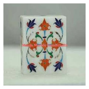 Boîte d'incrustation de pierres précieuses incurvée à la main en forme de fleur, emballage cadeau de stockage de bijoux en nacre - Product Image 4