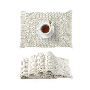 Napperons en macramé qualifiés Design fantaisie Finition naturelle Forme personnalisée Couleur à la mode Articles de table les plus exigeants - Product Image 4