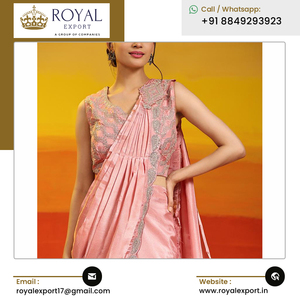 Eye Catching Design Women Ware Top Quality <b>Presenting</b> New Satin Silk Saree with Embroidery Work Border for Sale - Product Image 4