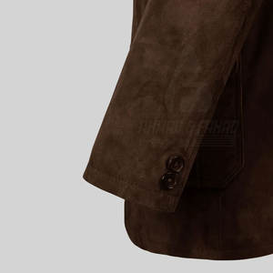 <b>Men's</b> Suede <b>Leather</b> Woolen Eco-Friendly Down Filled Coat Durable for Daily Wear Travel and Cold Weather - Product Image 4