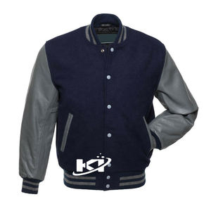 Chaqueta clásica nueva de alta calidad para hombre, chaquetas universitarias con letras personalizadas y mangas de cuero para hombre, a la venta - Product Image 1