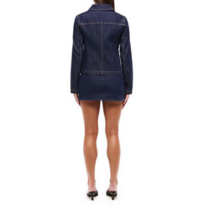 แจ็กเก็ตผ้ายีนส์ซิปคู่สำหรับผู้หญิง, เสื้อโค้ทผ้ายีนส์เข้ารูปมีซิปยืดได้สไตล์สตรีทแฟชั่นใน2025 - Product Image 6