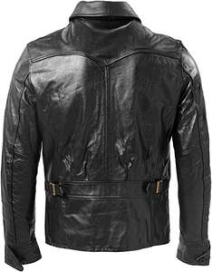 Chaqueta de cuero para hombre, de piel de vaca, marrón y negro - Product Image 2