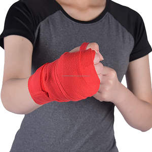 Men's and Women's Half-Finger Elasticated Cotton <b>Boxing</b> Gloves for Muay Thai Training Protective Hand Wrap Mitts Gear - Product Image 5