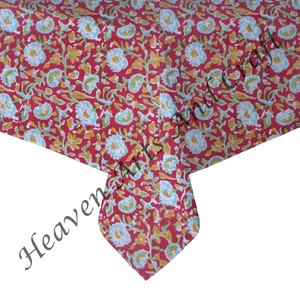 Bloc de table carré en coton imprimé pour la maison et les fêtes Nappes décoratives florales en toile de coton indien - Product Image 3