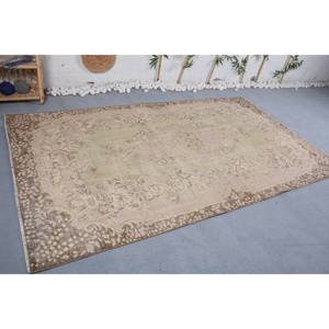 Tapis Patchwork Vintage en Laine de Grande Surface Beige Marron Techniques Faites à la Main Latex Rectangle Couloir 53X93 pieds Bambou Soie Polyester - Product Image 3