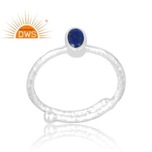 Anillo de piedras preciosas de lapislázuli Natural de Plata de Ley 925 más vendido, joyería personalizada para mujer, regalo para ella - Product Image 1