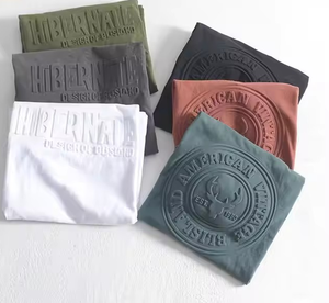 Logo personnalisé coupe parfaite style unique été hommes t-shirts en relief OEM t-shirt à épaules tombantes surdimensionné avec logo personnalisé - Product Image 5