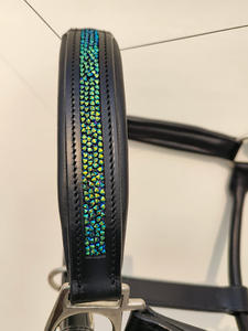 COLLIER DE CHEVAL EN CUIR AVEC RACCORD EN LAITON COLLIER DE TETE EN CUIR MARRON NOIR REMBOURRAGE SOFTY - Product Image 3