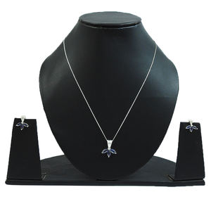 Luxury 925 Sterling Silver Stylish Iolite Gemstone Necklace Earrings <b>Sets</b> Bridal Birthstone Gemstone Necklace S925 <b>Jewelry</b> <b>Sets</b> - Product Image 1