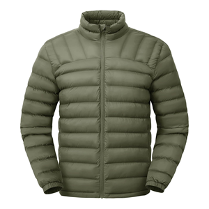 Men's High Street Solid Puffer Jackets Stand Collar Lightweight <b>Waterproof</b> <b>Warm</b> Insulated Winter with Zipper Closure 4 Pockets - Product Image 4