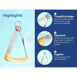 Iwanson อุปกรณ์จัดฟันทางทันตกรรม, เครื่องวัดความหนาของสายลวดวัดขนาด0-10มม. สำหรับห้องแล็บทันตแพทย์ - Product Image 5