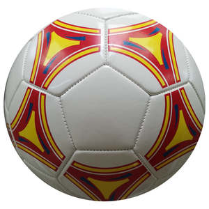 Balón de fútbol de PVC de tamaño 5 DE FÁBRICA DE China, balón deportivo de entrenamiento barato con logotipo personalizado, muestra gratis de goma PU de cuero butílico disponible - Product Image 1