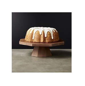 Support à gâteau en bois de style ferme rustique avec dessus circulaire solide et base large, parfait pour les fêtes de mariage et les buffets à dessert - Product Image 1