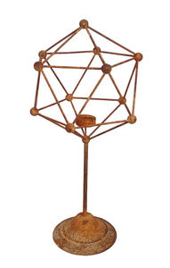 Bougeoir à fleurs et à feuilles conçu en aluminium avec support fait main pour bougeoir de Noël et de festival - Product Image 3