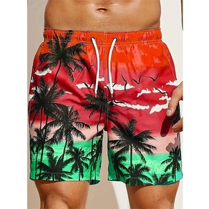 Short de plage graphique feuille de palmier tropical pour hommes plante 3D imprimé Shorts décontracté hawaïen pantalon court surdimensionné maillot de bain - Product Image 4