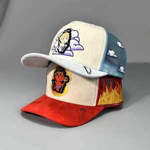 Haute qualité Style urbain 5 panneaux Snapback chapeau respirant maille casquette de camionneur personnalisé 3D broderie courbe bord hommes sport décontracté - Product Image 2