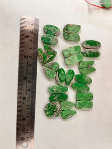 Paire de cabochons en variscite naturelle Pierres précieuses Coupe ovale Baguette Coupe Coussin pour la fabrication de bijoux - Product Image 2