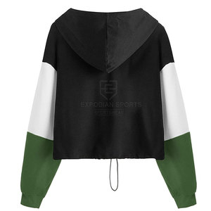 Sudadera Corta Informal de Invierno para Mujer, 100% Algodón, Transpirable, de Alta Calidad, con Logotipo Frontal - Product Image 2