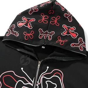 2023 femmes personnalisé surdimensionné pull à capuche manches longues grande taille en gros doublé 100% coton polaire strass décor hiver - Product Image 5