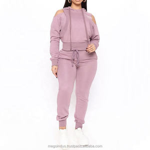 Streetwear design personnalisé pour femmes automne hiver pantalon de survêtement manches longues en polaire épaisse et survêtement à capuche - Product Image 4
