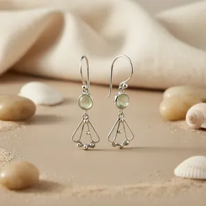 ต่างหูเงินแท้ 925 ประดับมูนสโตน สำหรับผู้หญิง สวมใส่ได้ทุกวันและเป็นของขวัญ - Product Image 1