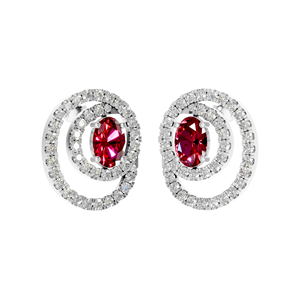 Ruby Pear-Cut Moissanite <b>Dangle</b> <b>Earrings</b> 950 Platinum Trendy <b>Fine</b> Jewelry for Women for Parties & Weddings Wholesale - Product Image 3