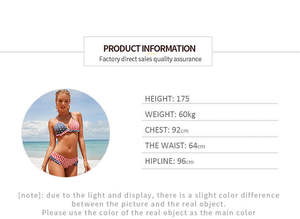 Conjunto de Bikini Sexy para Mujer con Contraste de Color, Top Bandeau con Estampado de Bandera Americana del 4 de Julio, Talla Grande, Secado Rápido - Product Image 3