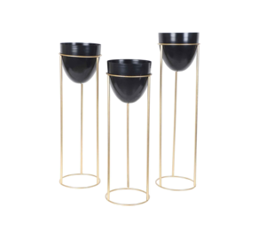 Maceta de metal moderna hecha a mano con elegante acabado recubierto de polvo para el hogar, jardín, oficina o balcón - Product Image 4