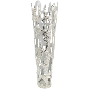 Vase à fleurs en aluminium finition argentée de qualité supérieure, design unique pour la décoration de table à la maison, pour anniversaire, mariage - Product Image 6
