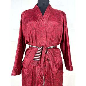 Recycled Vintage Silk Sari <b>Robe</b> Boho Floral Print Dressing Gown <b>Beach</b> Coverup or Bridesmaid Anniversary Gift - Product Image 2