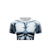 T-shirt de sport pour homme à manches courtes, imprimé musculaire, séchage rapide, en polyester, impression par sublimation
