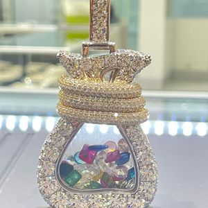 Meilleur prix bijoux fins pendentifs et breloques en argent personnalisé pendentif à breloque en diamant glacé avec blanc unisexe style Hip Hop - Product Image 5