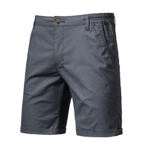 100% coton solide Shorts hommes haute qualité décontracté affaires Social taille élastique hommes Shorts 10 couleurs Shorts de plage - Product Image 2