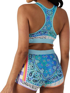 Ensemble de sport pour femme : soutien-gorge et legging de fitness avec taille élastique pour l'entraînement MMA - Extensible dans quatre directions, respirant, logo frontal - Product Image 2