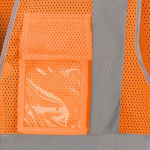 High Visibility Reflective <b>Safety</b> Vest With Zipper And Pockets For Construction And Road Workers - Product Image 4