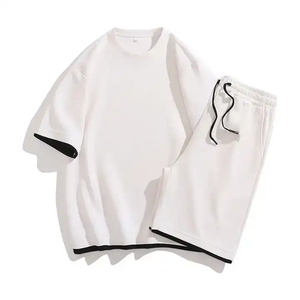 Men's Casual Wear Summer Set Custom Breathable Short Sleeve T-Shirt and Shorts Quick Dry Wholesale Men's Shorts Sets - Product Image 2