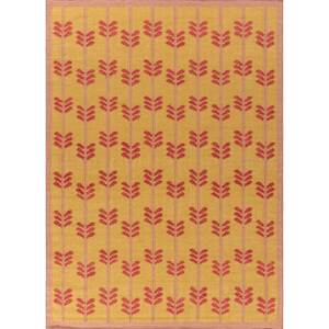 Alfombra Kilim de Lana Tejida Plana Orenda Gold, Diseño Floral Rectangular Hecho a Mano para Dormitorio, Sala de Estar, Pasillo - Modelo Adwl-13254 - Product Image 1