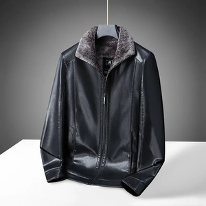 2024 chaquetas de cuero de buena calidad nueva chaqueta de cuero de invierno de lana para hombres chaqueta de cuero con cremallera de calidad Premium para hombres - Product Image 6