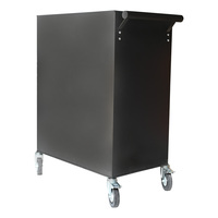 Armoire à outils roulante noire robuste à 7 tiroirs avec serrure et doublures en EVA, chariot de rangement mobile en métal pour garage et atelier